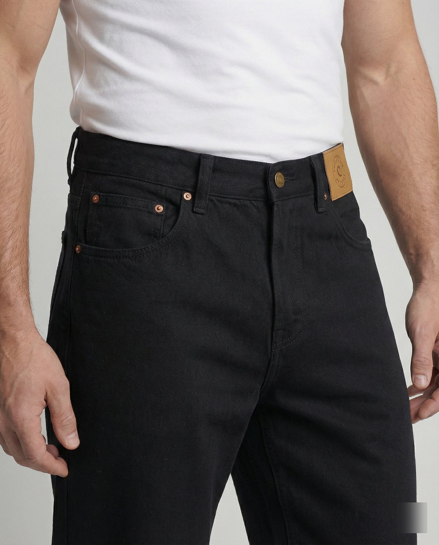 Unisex Jeans Locker Geschnitten Schwarz Retro Stil
