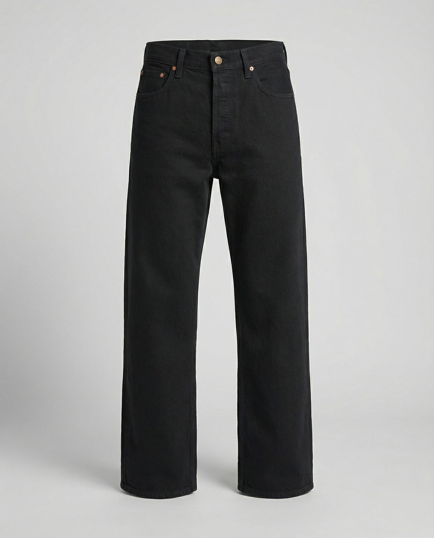 Unisex Jeans Locker Geschnitten Schwarz Retro Stil