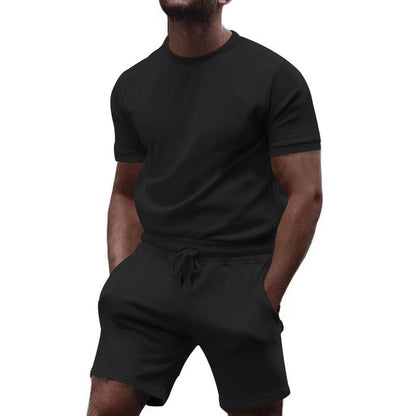 Herren Sportoutfit Rundhals Leicht Elastisch Laufshorts