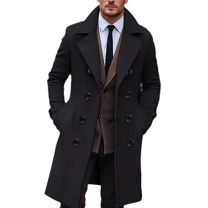 Herren Wollmantel Doppelgrund Warm Winter