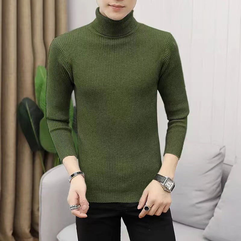 Herren Pullover Stehkragen Ribbelstrick Modern