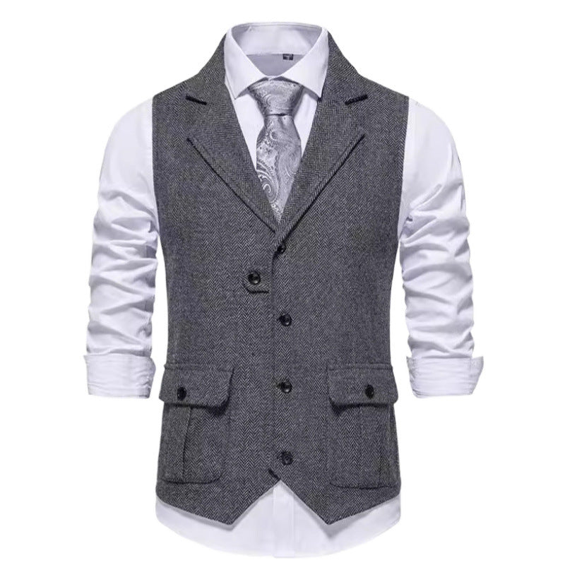 Herren Wollweste Stilvoll Elegante Winterweste