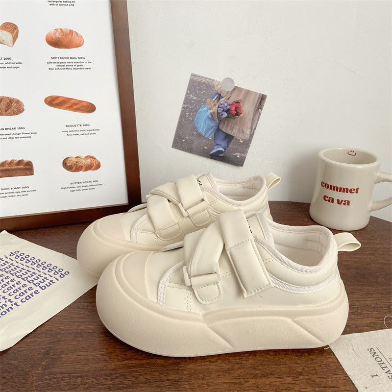 Damen Sneaker Klettverschluss Dicke Sohle Bequem