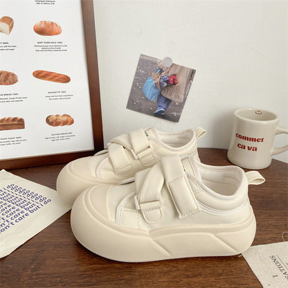Damen Sneaker Klettverschluss Dicke Sohle Bequem