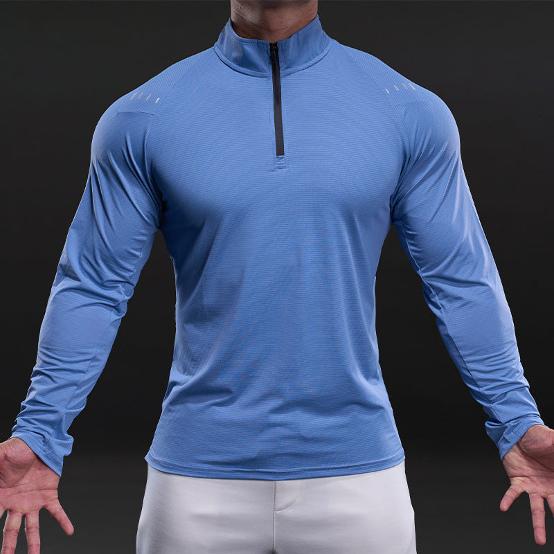 Herren Sportoberteil Funktionsshirt Stehkragen Modern