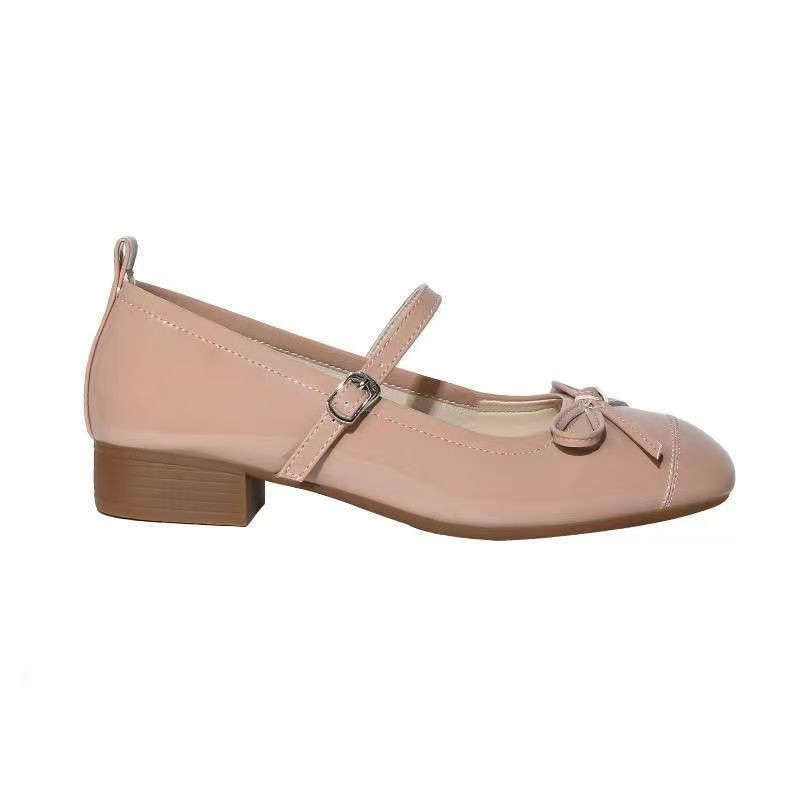 Damen Ballerinas Modern mit Riemchen und Schleife