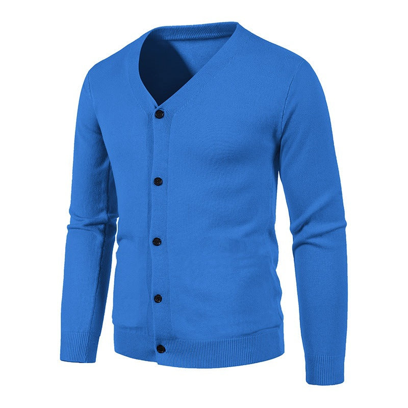Herren Strickjacke Modern V-Ausschnitt Knopfleiste Elegante