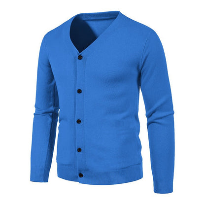 Herren Strickjacke Modern V-Ausschnitt Knopfleiste Elegante