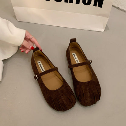 Damen Mokassins mit Riemen und Schnalle Modisch