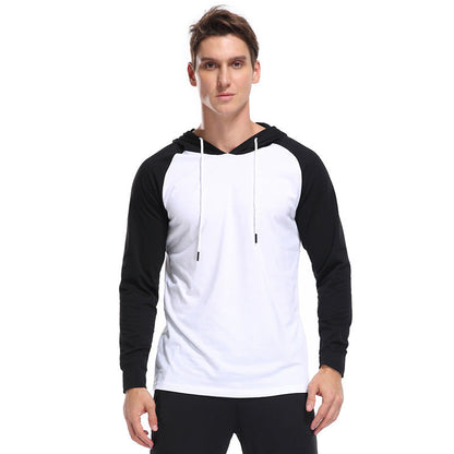 Herren Hoodie Langarmshirt Mit Kontrastärmel Modern