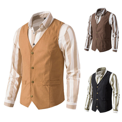 Herren Weste Modern Elegant Strukturiert Schwarze
