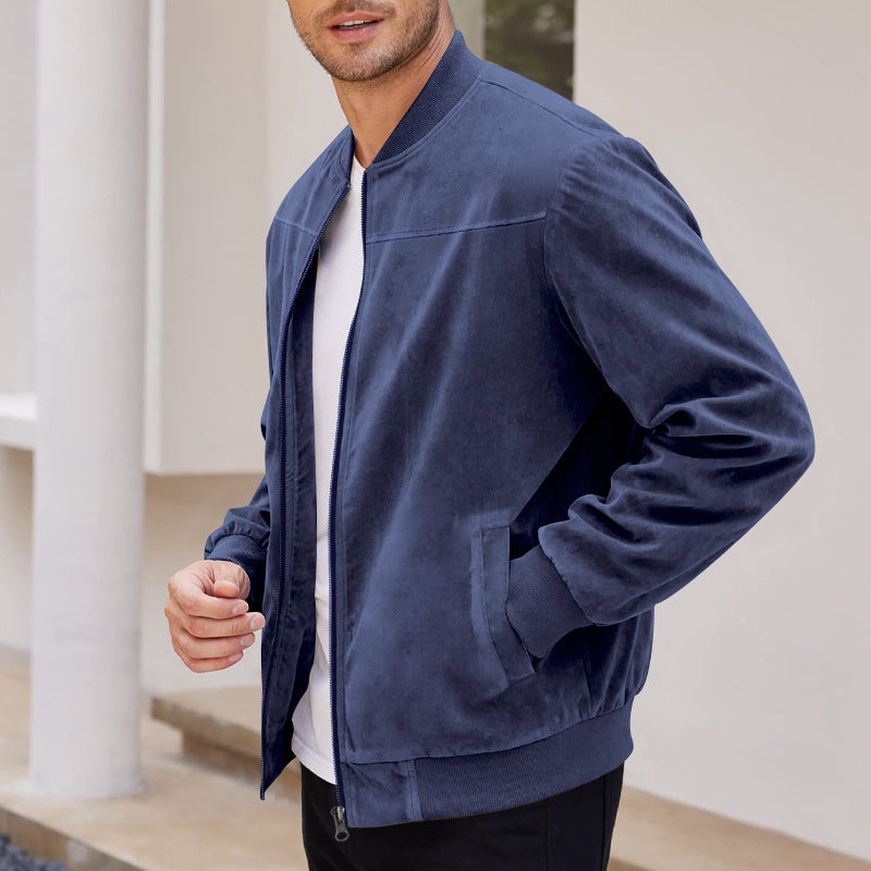 Herren Bomberjacke Velours Elegant Modern