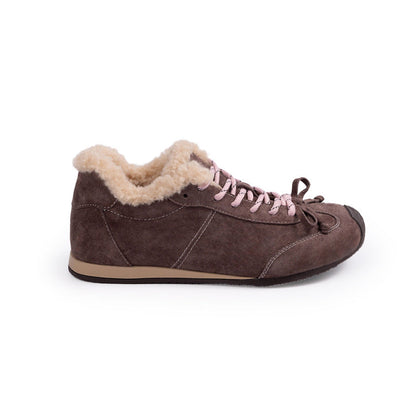 Damen Sneaker Komfortabel Flauschig Modern
