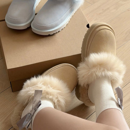 Damen Hausschuhe Flauschig Warm mit Fleece und rutschfester Sohle