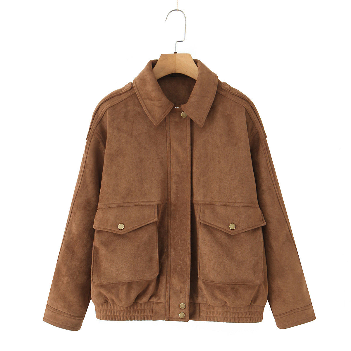 Damen Jacke Großtaschen Lässiger Schnitt