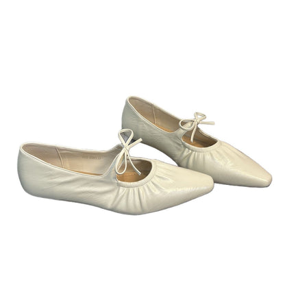 Damen Ballerinas Leder Gummizug Komfortschuhe