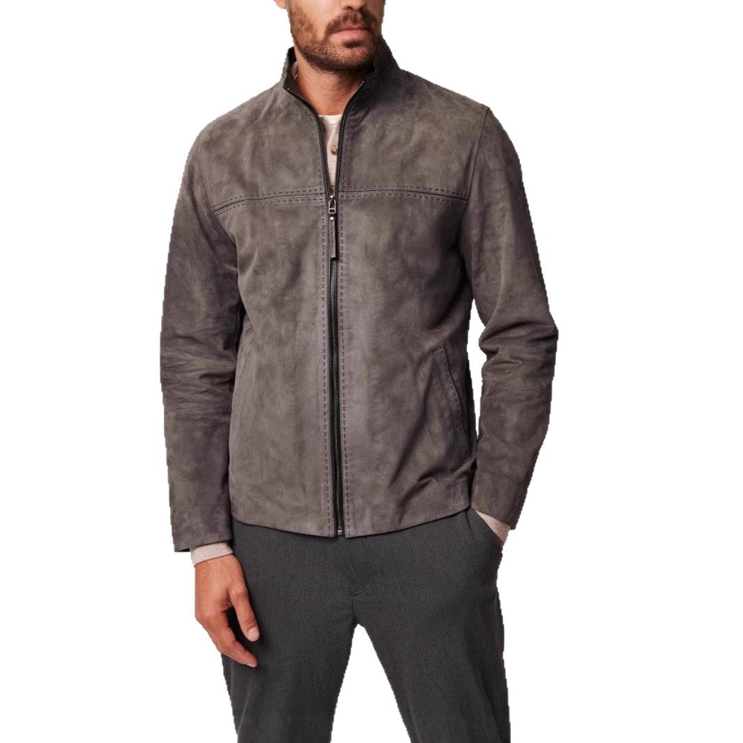 Elegante Herren Lederjacke Wildleder Schwarz