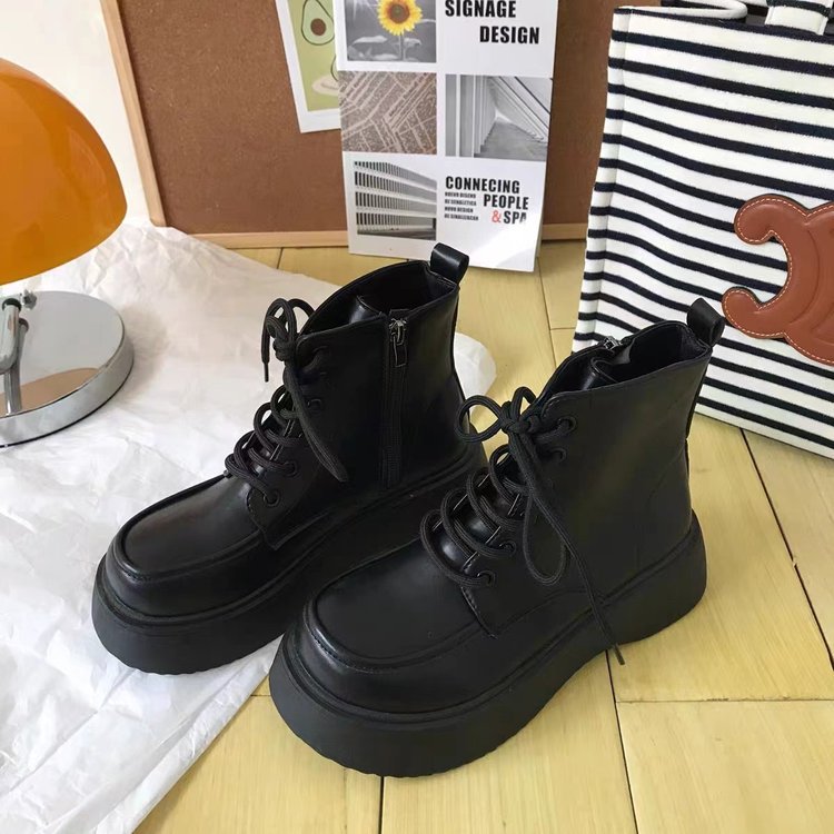 Damen Stiefel High-Top Plattform Schnürstiefel Mode