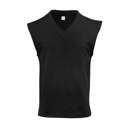 Herren Stricktop Ärmellos V-Ausschnitt Modern