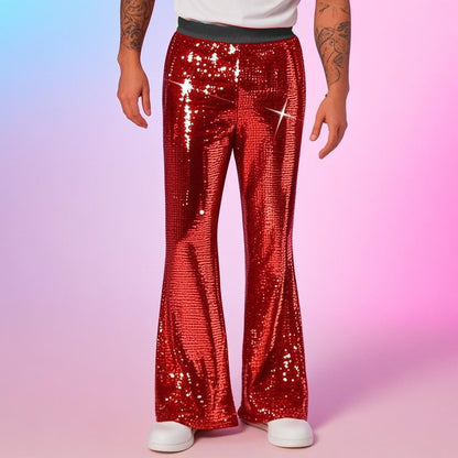 Glitzernde Herrenhose Disco Stil Paillettenhose Partyhose