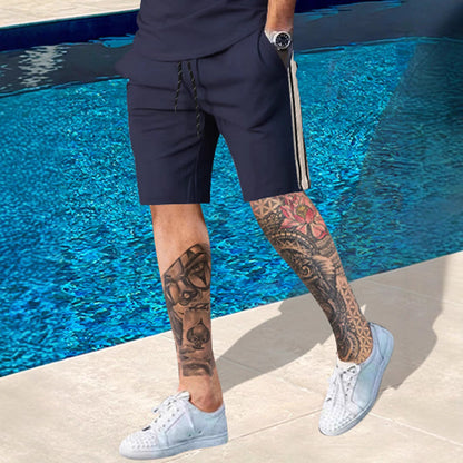 Herren Sport Shorts mit Streifen Seitenstreifen Laufshorts - BerlinGlamour