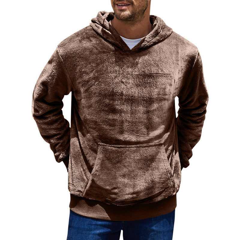 Herren Fleece Pullover Kapuzen Sweatshirt Kuschelig Warm