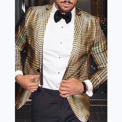 Herren Anzugblazer Glitter Pailletten Blazer Abendgarderobe