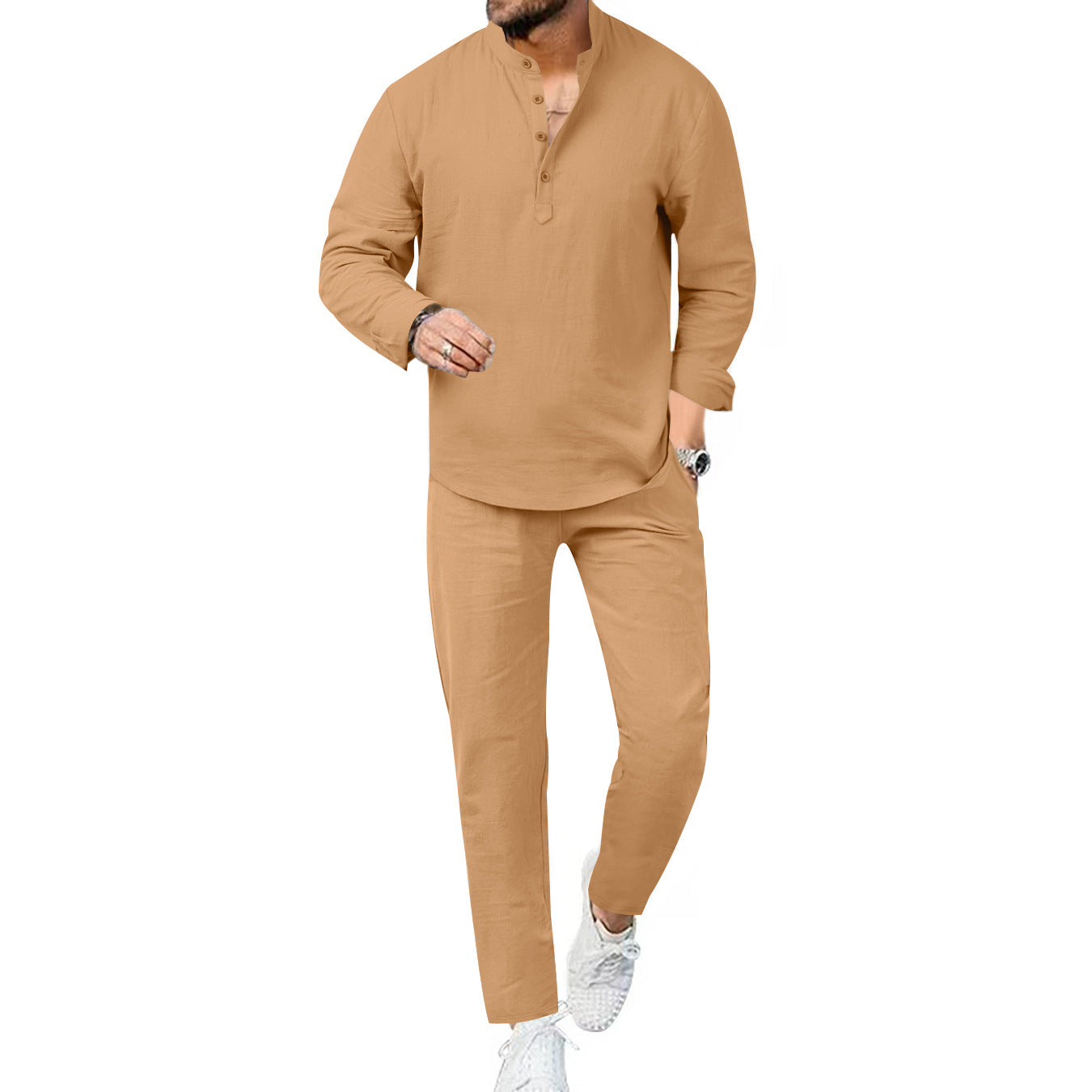 Herren Freizeitanzug Modern atmungsaktiv Knopfleisten Design