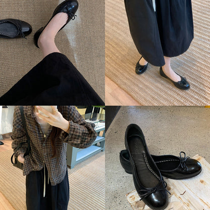 Damen Ballerinas Bequem Komfort Schleifendetails