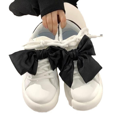 Damen Sneaker atmungsaktiv mit Schleifen Optik Frauen Sportschuhe