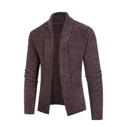Herren Strickjacke Modern Schalkragen Feinripp
