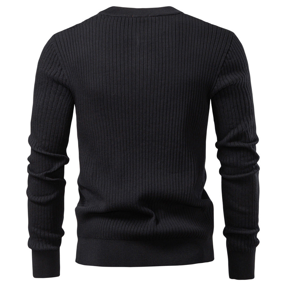 Herren Strickpullover Fein Rippenmuster Modern
