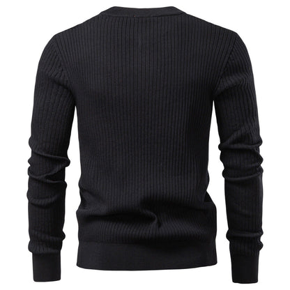 Herren Strickpullover Fein Rippenmuster Modern