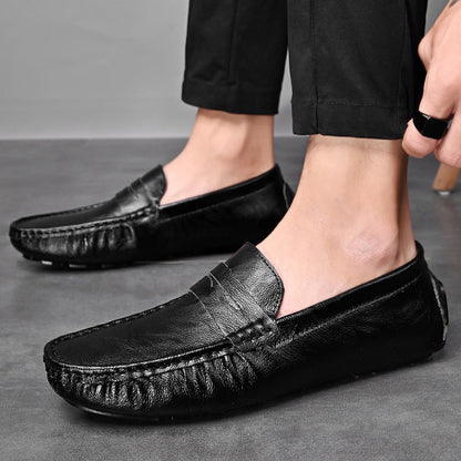 Damen Mokassins Leder Bequem Flexibel