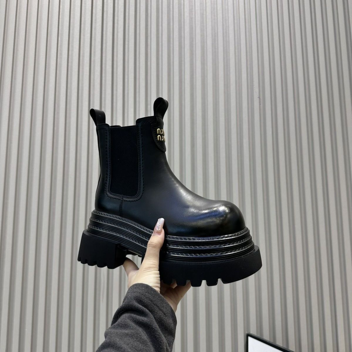 Damen Chelsea Boots Plateau Elastisch Modern