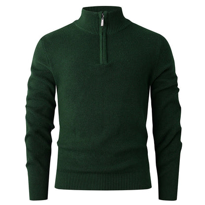 Herren Strickpullover Stehkragen Modern Reißverschluss - BerlinGlamour