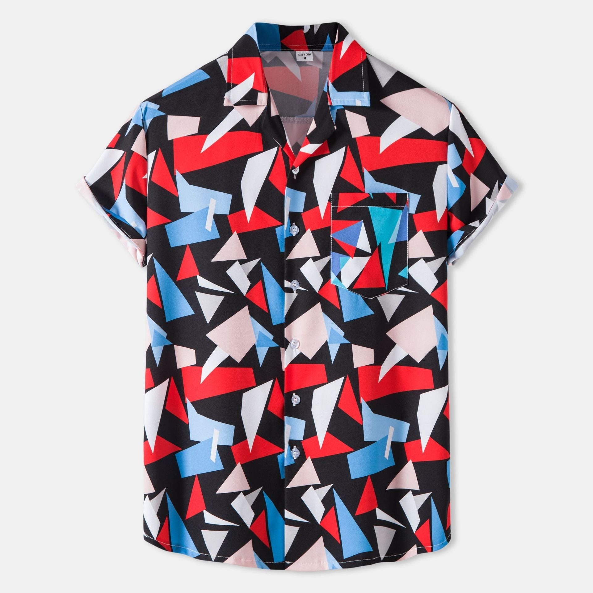 Herren Kurzarmhemd Geometrisches Design Modern - BerlinGlamour