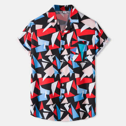Herren Kurzarmhemd Geometrisches Design Modern - BerlinGlamour
