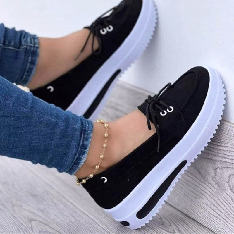 Damen Sneaker Slip-On Veloursleder Schuhe Bequem Rutschfest