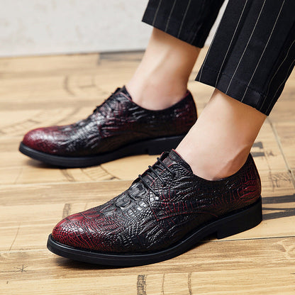 Damen Schnürschuhe Elegantes Krokodil Design Schwarz Stilvoll