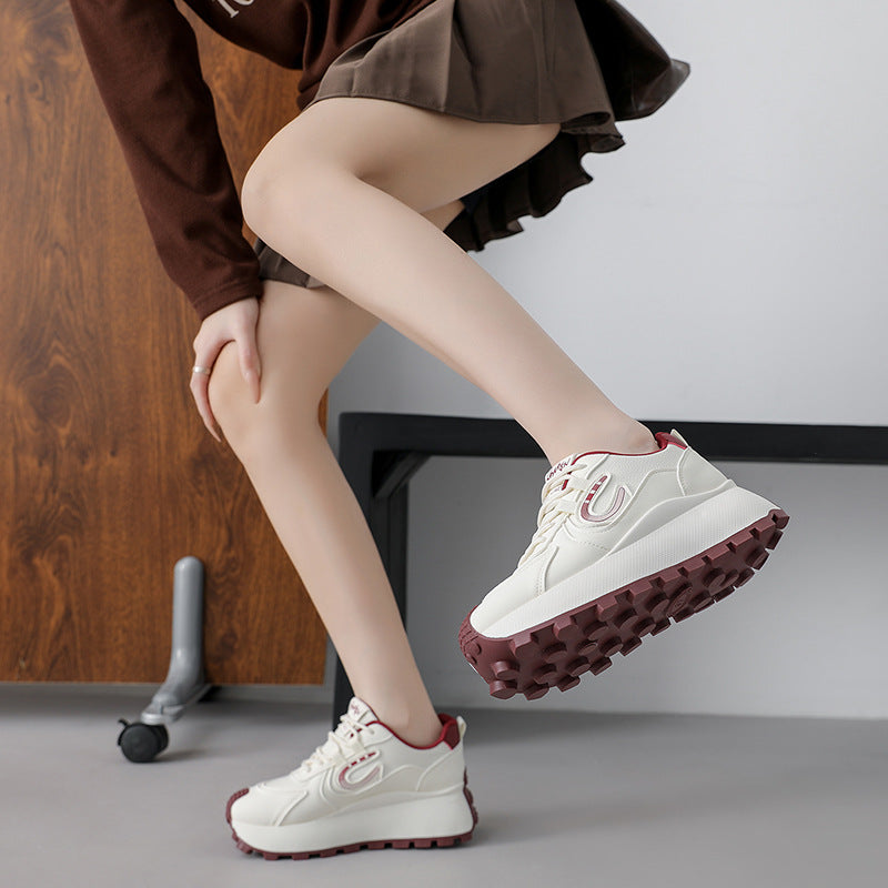 Damen Plateau Sneaker Sportlich Rutschfest Modisch
