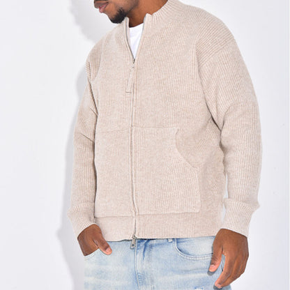 Herren Strickjacke Kuschelig Warm Mit Reißverschluss
