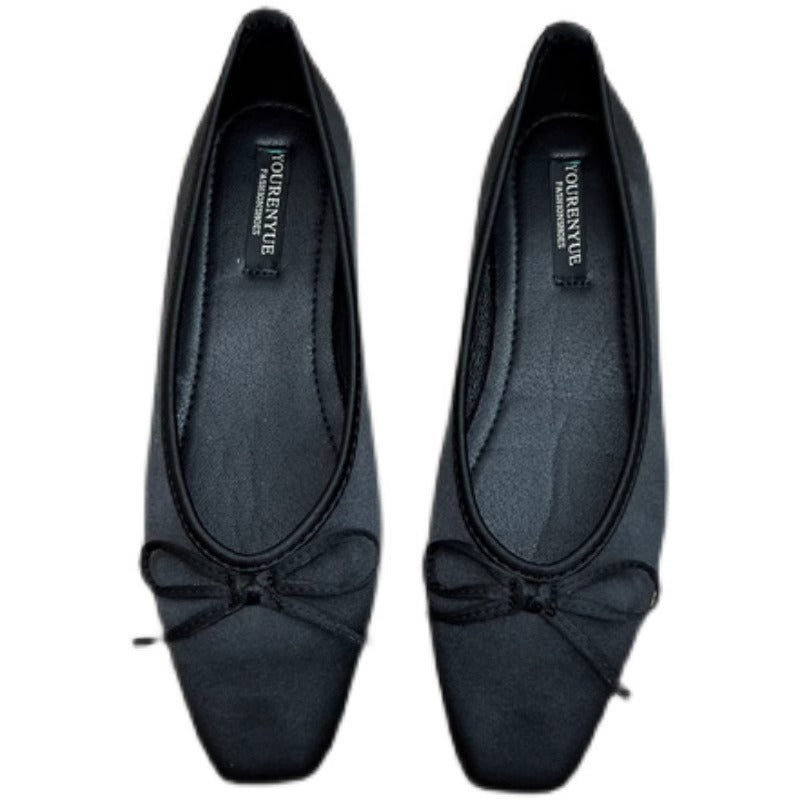 Damen Ballerinas Elegant Schleife Flach