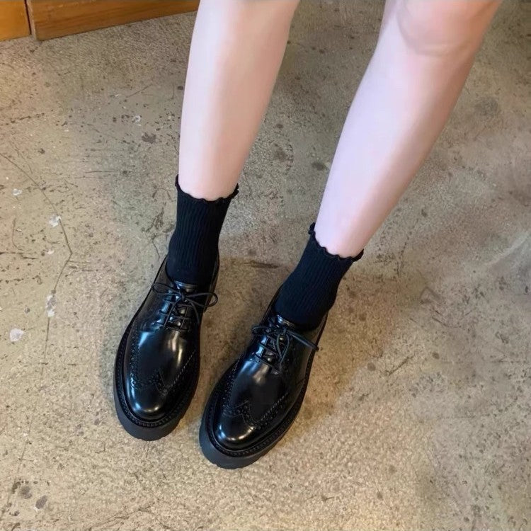 Damen Schnürschuhe Robust Elegant Mode