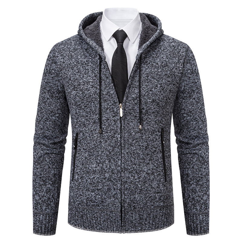 Herren Kapuzenjacke Softshell Fleece Innenausstattung Elegant Schwarz