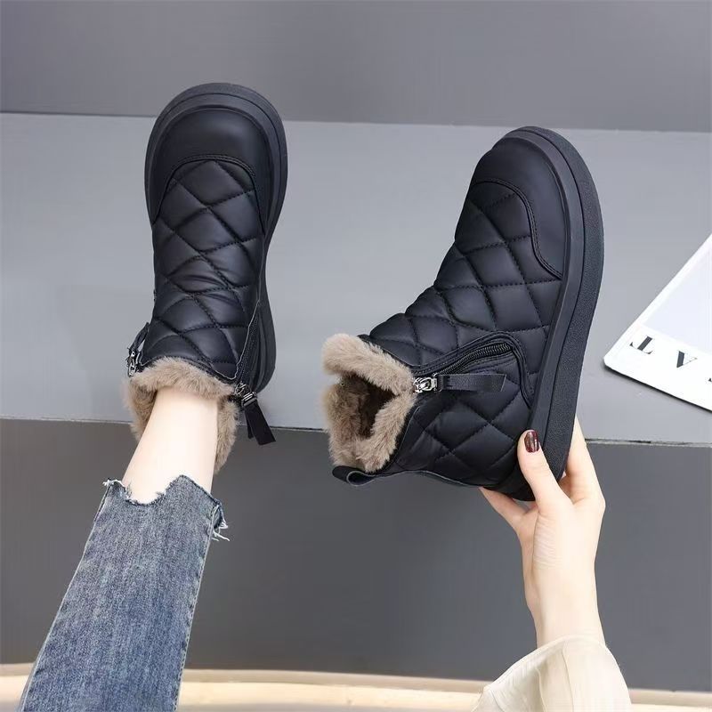 Damen Winterstiefel Kuschelig Warm mit Fellkragen - BerlinGlamour