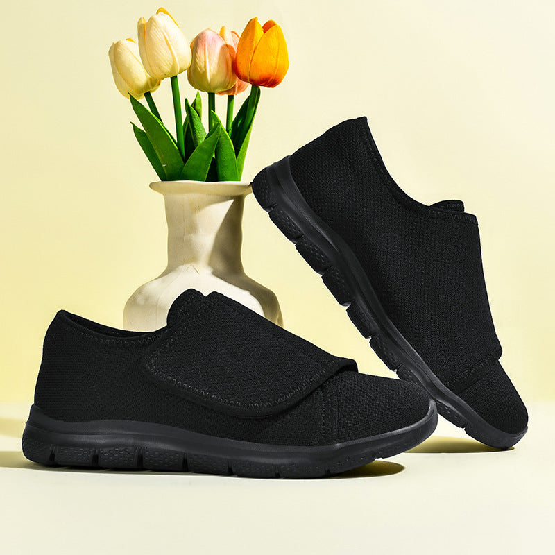Damen Sneaker Bequem Slip-On Weite Passform Klettverschluss - BerlinGlamour