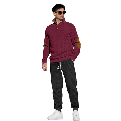 Herren Strickpullover Stehkragen Modern Knöpfe Bequem