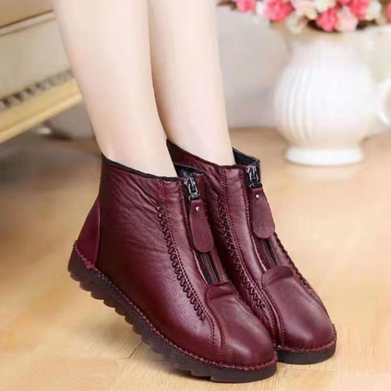 Damen Stiefeletten Bequem Reißverschluss Warme Winterstiefel - BerlinGlamour