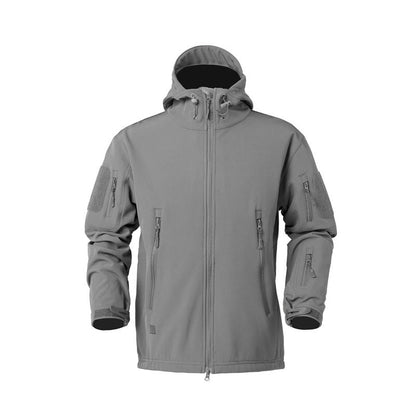 Herren Softshelljacke Taktisch mit Reißverschlusstaschen Verstellbar